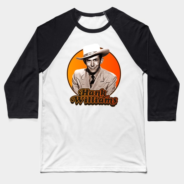 Retro Hank Williams Tribute Baseball T-Shirt by darklordpug